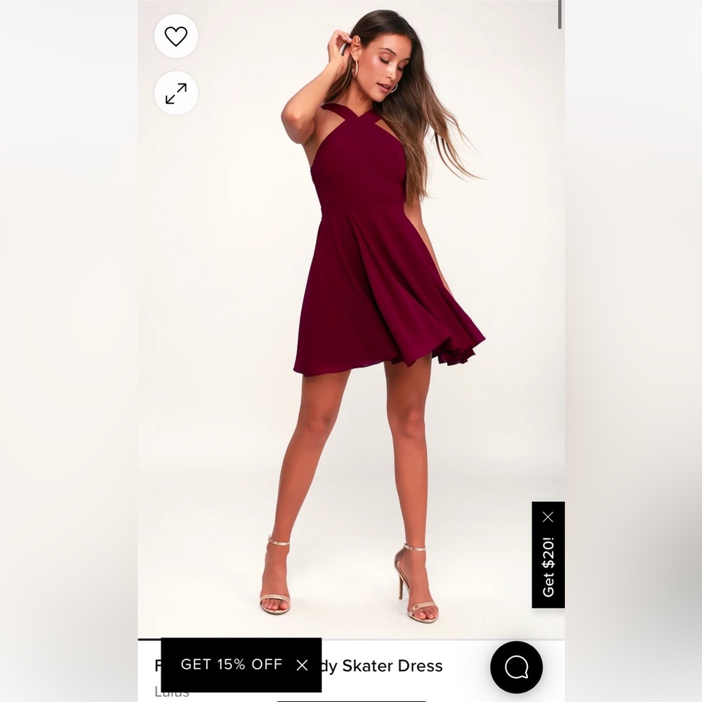 Forevermore Burgundy Skater Dress